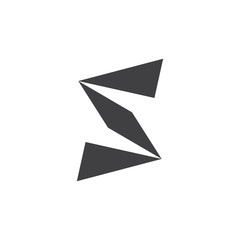 letter s simple geometric arrow logo vector