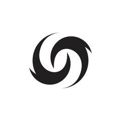 curves circles rotation movement logo vector