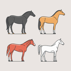 Fototapeta na wymiar Horses, vector illustration