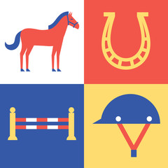 Vector horse set