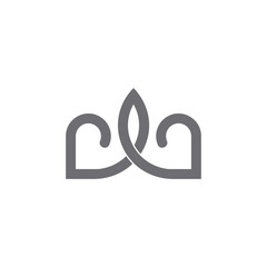 simple linear crown symbol logo vector