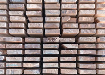 Wood timber in the sawmill