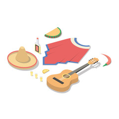 Mexico isometric concept vector illustration
