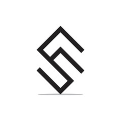 abstract letters cs geometric line logo vector