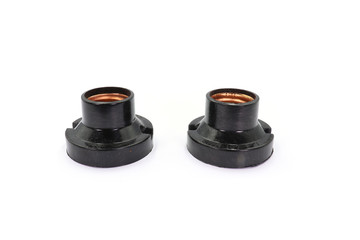 e27 lamp base holder fitting fix isolated on white background.