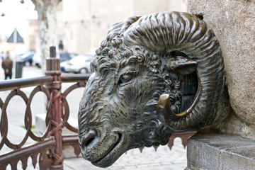 ARIETE CON LA CABEZA DE UN CARNERO