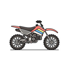 Rally motorbike icon isolated illustration. White background.