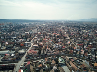 Fototapeta na wymiar Aerial shot of Targu Mures old city at daylight