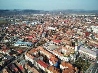 Naklejka premium Aerial shot of Targu Mures old city at daylight