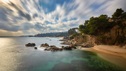 Obraz premium Costa brava landscape with long exposure technique