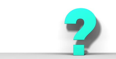 question  mark 3d render turquoise sign symbol icon