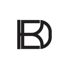letter kd linked geometric line logo