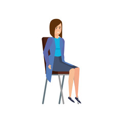 Fototapeta premium elegant businesswoman sitting in chair