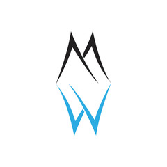 letters mw simple logo vector