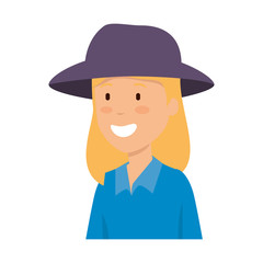 tourist woman with hat character
