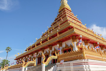 Fototapeta premium Beautiful landscape of Wat Nong Wang temple in Khon Kaen, Thailand