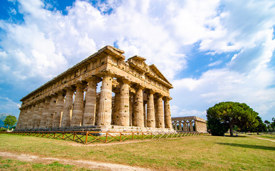 Fototapeta na wymiar Paestum , Temple of Neptune or Hera II. Italy