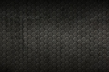 black hexagon background and texture.