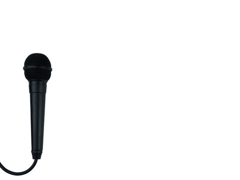 Black Microphone on isolated white