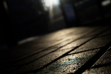 Colorfull brick on the road