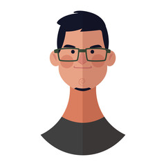 young man face cartoon