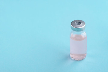 Vial of pink liquid medicine