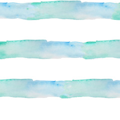 Fototapeta premium Watercolor abstract striped seamless pattern.
