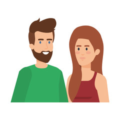 young couple avatars characters