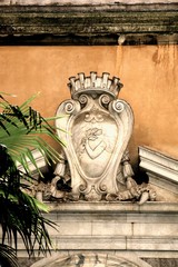 coat of arms, ancona, italy, emblem, architecture, art, stone, ancient, old, face, monument,...