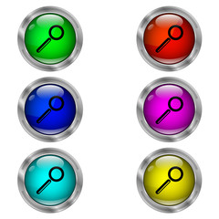Search icon. Set of color round icons.
