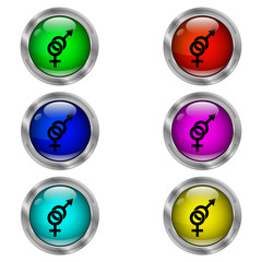 Sex icon. Set of color round icons.