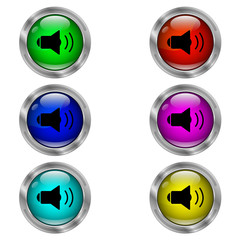Sound icon. Set of round color icons.