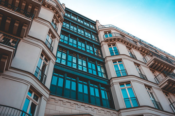 Fototapeta premium low angle view of residential and luxury apartment house