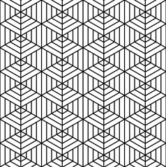 Seamless traditional Japanese ornament Kumiko.Black and white.