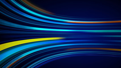Blue colorful abstract background with animation moving of lines for fiber optic network. Magic flickering glowing flying lines. Animation of seamless loop. Bright  thick stripes flying.