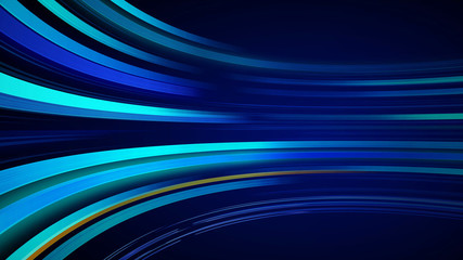Blue colorful abstract background with animation moving of lines for fiber optic network. Magic flickering glowing flying lines. Animation of seamless loop. Bright  thick stripes flying.
