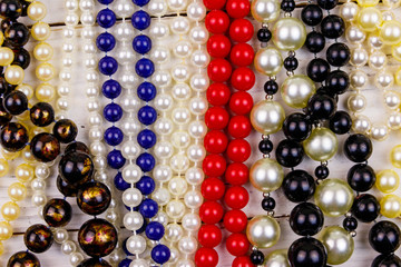 Background of the different beads necklaces