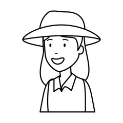 tourist woman with hat character