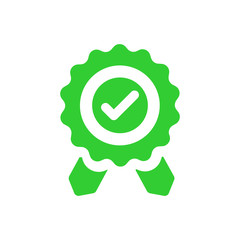 Badge, certificate, medal, quality, reward, Award Plaque, Award Ribbon. green award icon