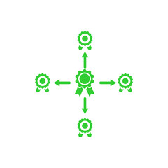Badge, certificate, medal, quality, reward, Award Plaque, Award Ribbon. green award icon