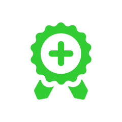 Obraz premium Badge, certificate, medal, quality, reward, Award Plaque, Award Ribbon. green award icon