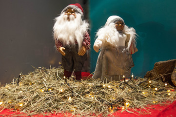 Santa Claus and Mrs. Claus decorate the zoo in Bergen, Norway at Christmas