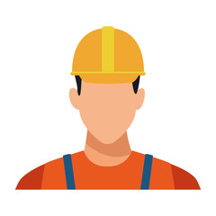 Construction worker avatar profile colorful