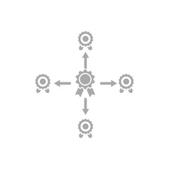 Badge, certificate, medal, quality, reward, Award Plaque, Award Ribbon. grey color award icon