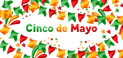 Obraz premium Mexican Cinco de Mayo greeting card.