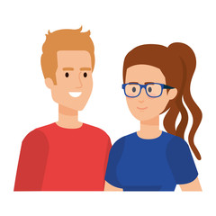 young couple avatars characters