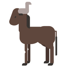 african buffalo flat illustration