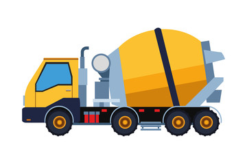 Fototapeta premium Construction vehicle cement truck colorful