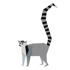 lemur flat illustration © lkeskinen