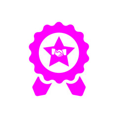 Badge, certificate, medal, quality, reward, Award Plaque, Award Ribbon. magenta color award icon